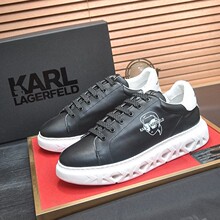 新款欧美外贸原单平底单鞋真皮男鞋老佛爷运动休闲小白鞋尾单