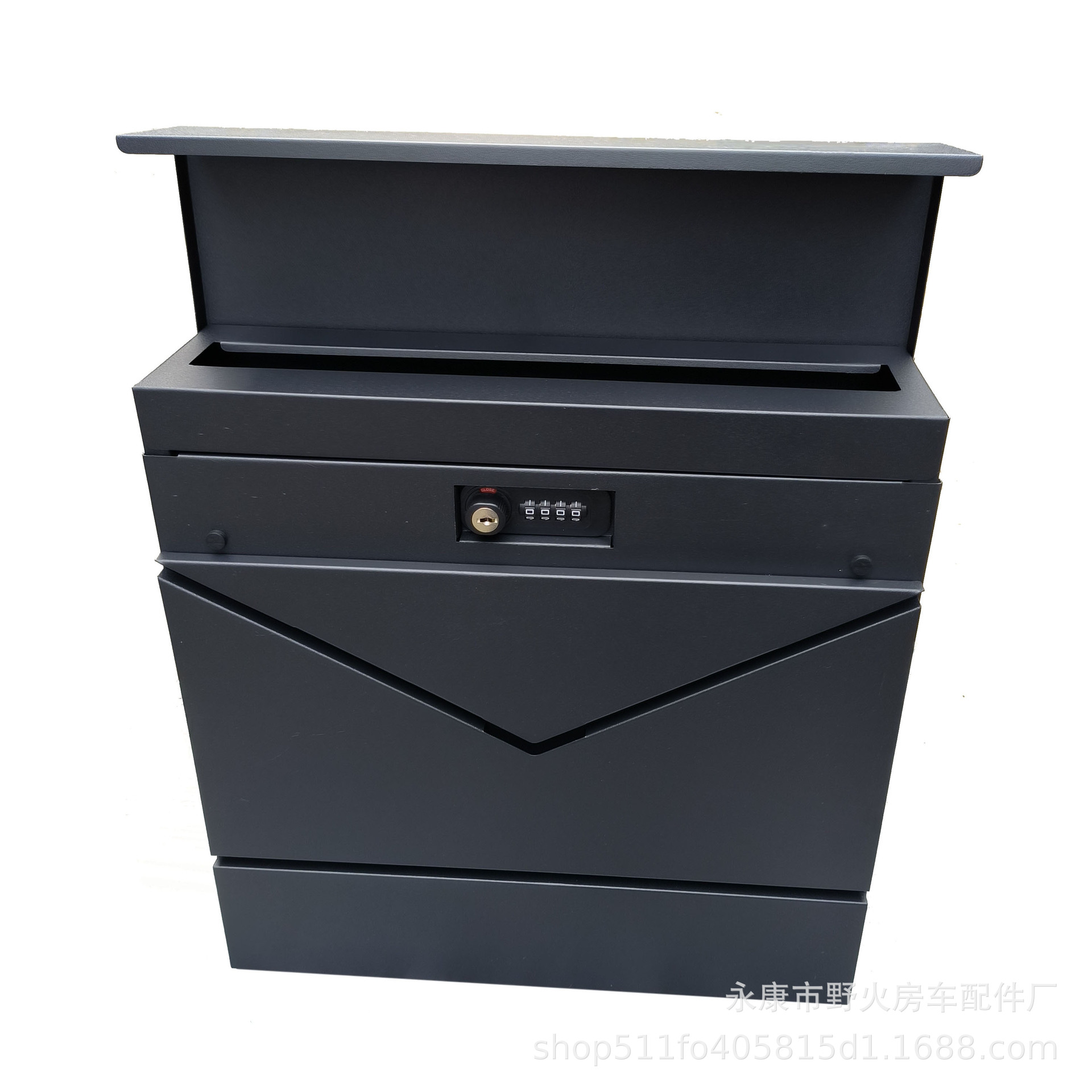 Exported to Europe, German Combination Lock Mailbox, Galvanized Sheet, Black Powder Coating