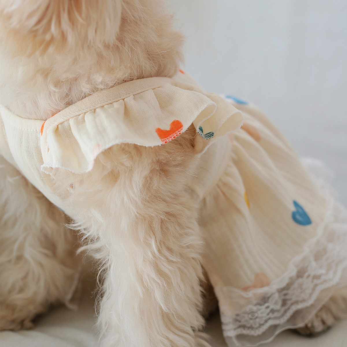 Comercio exterior transfronterizo lindo patrón en forma de corazón falda para mascotas para perros y gatos falda con volantes falda de muñeca adecuada para tallas pequeñas y medianas
