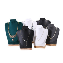 新款绒布人像脖子颈模人体模型项链展示架柜台橱窗展示道具批发