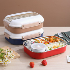 Stainless Steel 304 Insulated Food Container with 5 Divisions, Adult Bento Box, Student Large Capacity, 1.8L Lunch Box for Influencers