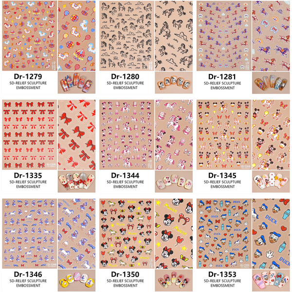 Three dimensional fresh nail stickers for nails