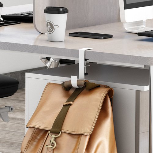 Tableside Bag Hanger, Invisible Hole-Free Office Desk Edge Bag Hook, Student School Bag Storage Hook