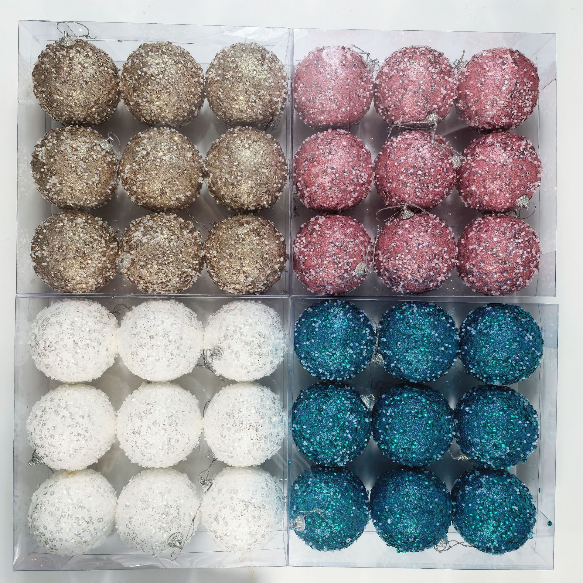 Nuevo 8CM espuma sequinilla bola de Navidad decoración de Navidad para el sitio de diseño del árbol de Navidad bola de decoración