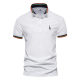 Summer New Men's Business Lapel Polo Shirt Trendy Top Embroidered Cotton European Size Short Sleeve Men