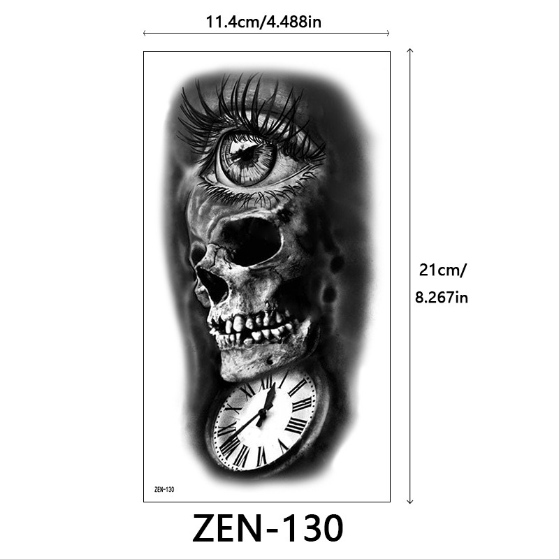 新品跨境 ZEN小全臂纹身贴半臂纹身贴动物花朵万圣节纹身贴tattoo|undefined