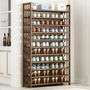 2025 New Model Shoe Rack for Home Entrance, Multi-Layer Dustproof Bamboo Storage, Large Shoe Cabinet Behind the Door, Simple Bamboo