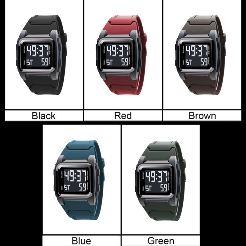 Nuevo reloj electrónico deportivo retro cuadrado de pantalla grande para hombre luminoso impermeable multifuncional reloj militar al aire libre reloj deportivo