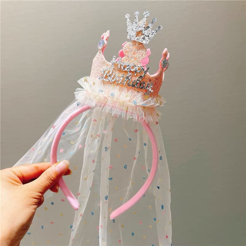 小女孩生日帽子皇冠发箍女童樱桃蛋糕头箍儿童公主风网红洋气头饰|undefined