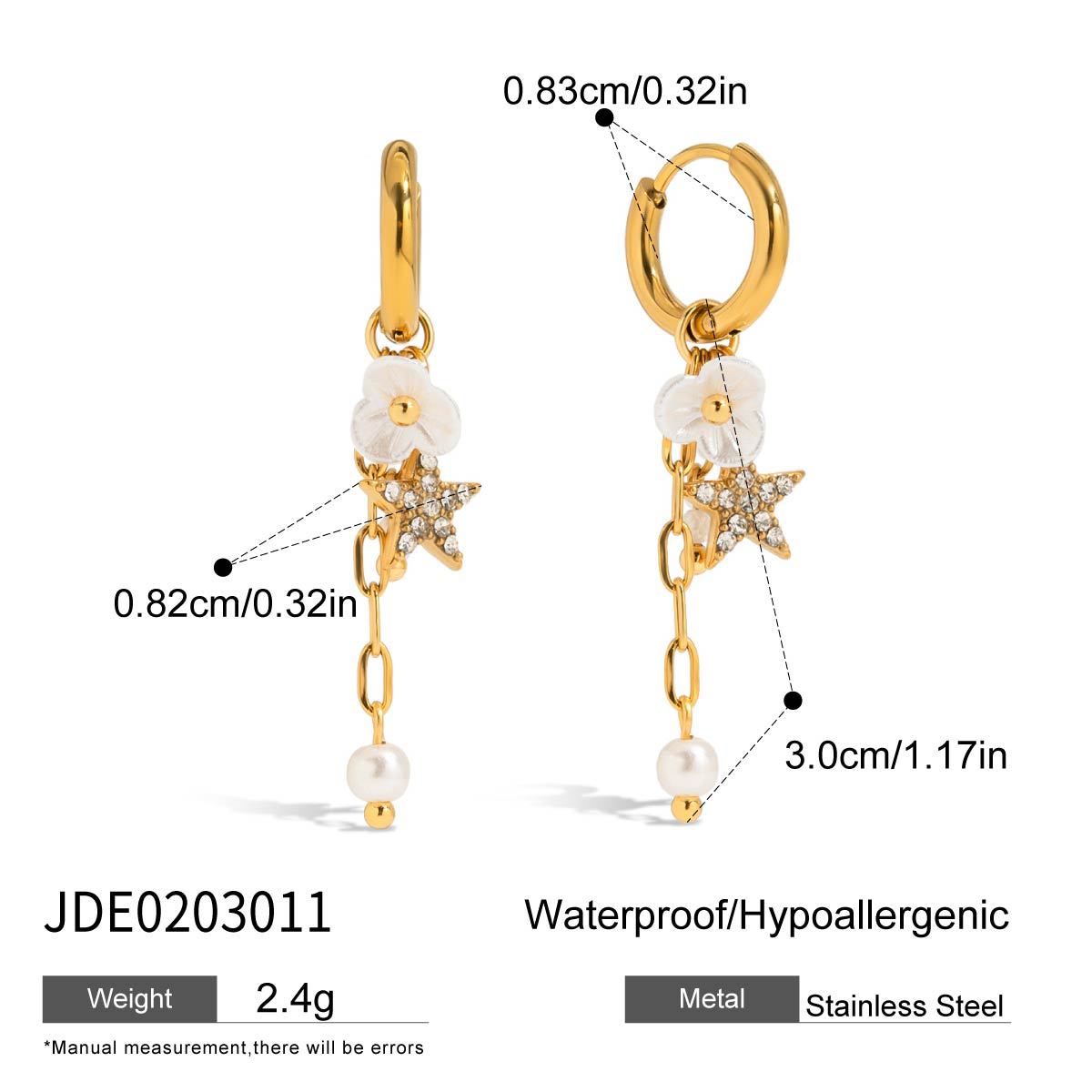 Wanxing Pendientes de perlas europeas y americanas Pendientes de acero inoxidable Pendientes de lujo ligero de alta gama Diseño de joyería de oro de nicho de 18 quilates