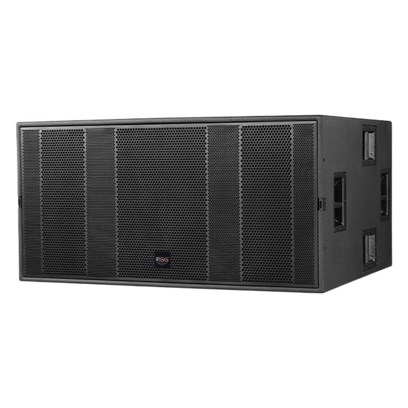 RGG doble subwoofer profesional de 18 pulgadas activo al aire libre subwoofer rendimiento de escenario de alta potencia altavoz de madera al por mayor