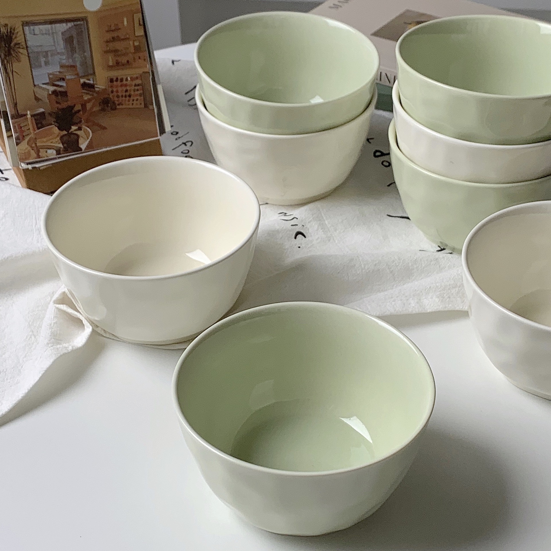 创意手捏陶瓷米饭碗高颜值4.5英寸吃饭碗家用早餐酸奶燕麦碗小碗