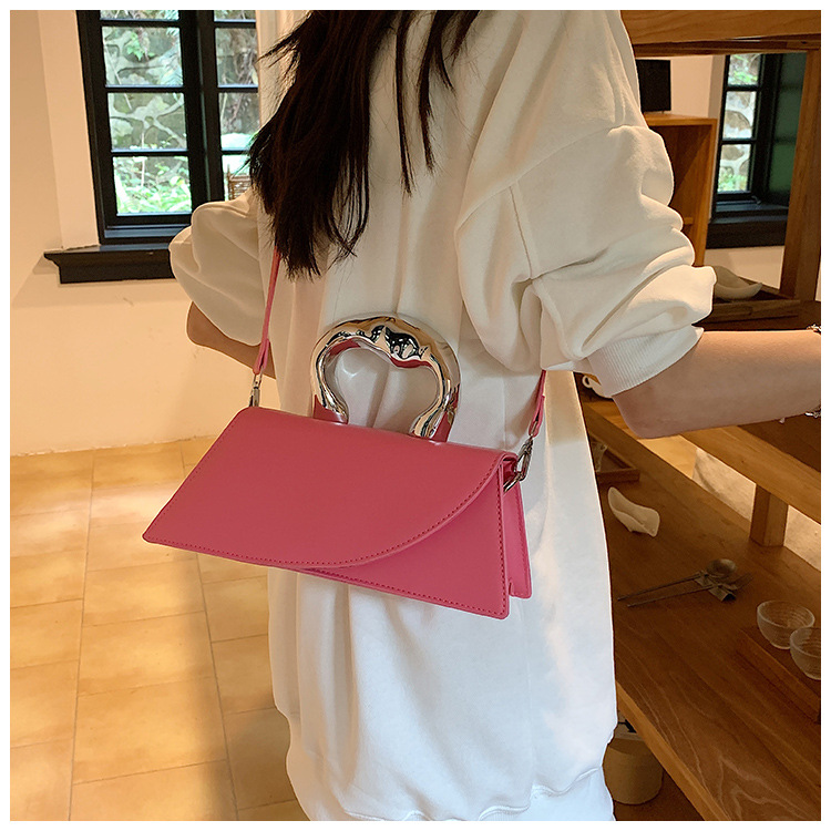 Piccola borsa a mano quadrata da donna tracolla versatile elegante_voghion.com