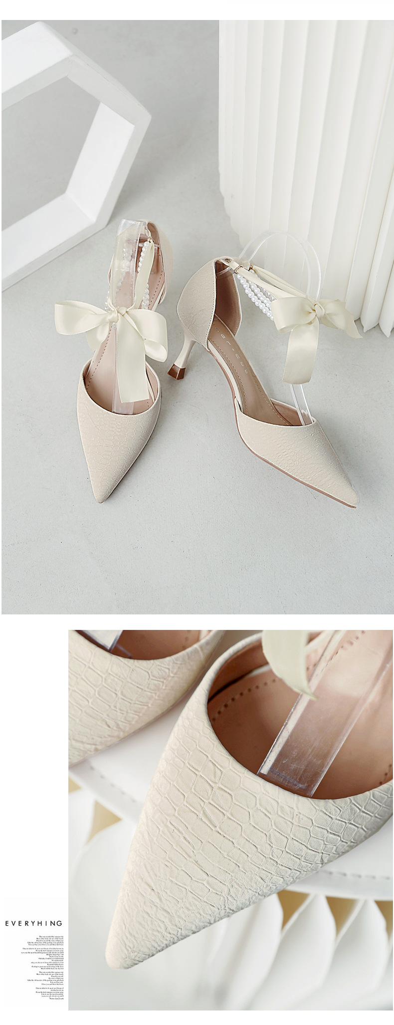 Zapatos franceses fragrantes para mujeres 2026 nuevos sandalias de perlas de arco puntiagudo temperamento de una palabra de hadas tacones altos