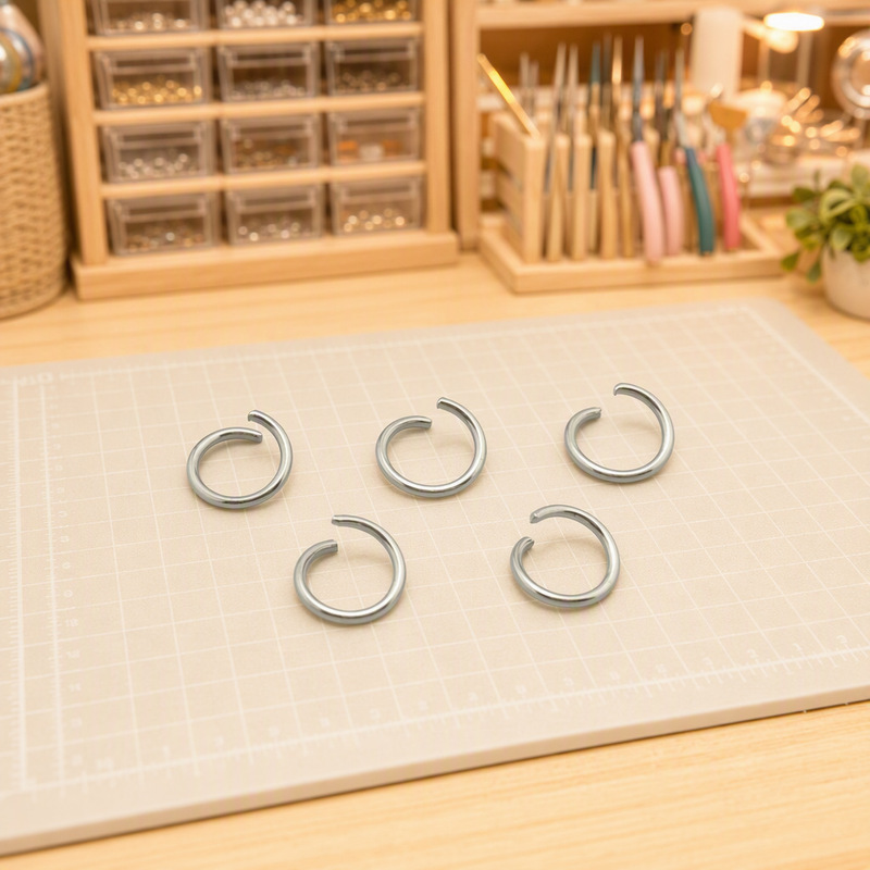 8mm silver open ring electroplated metal iron ring can be hand-broken spell bean hook key chain diy accessories wholesale