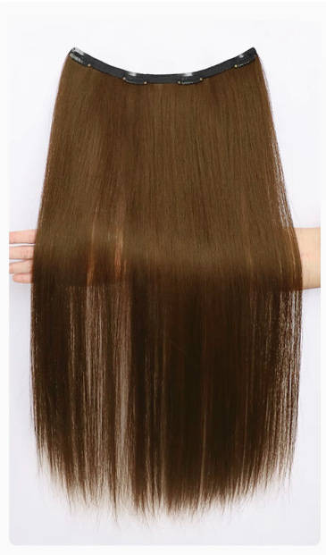 女性用千鳥ウィッグ、ワンピースヘアピース、ふわふわ増毛、目に見えないシームレスな模擬ロングストレートヘア、超軽量かつ薄いヘアピース|undefined