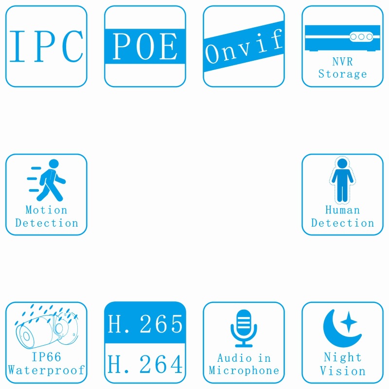 500万像素网络摄像机5MP Dual Light TF card slot POE IP Camera
