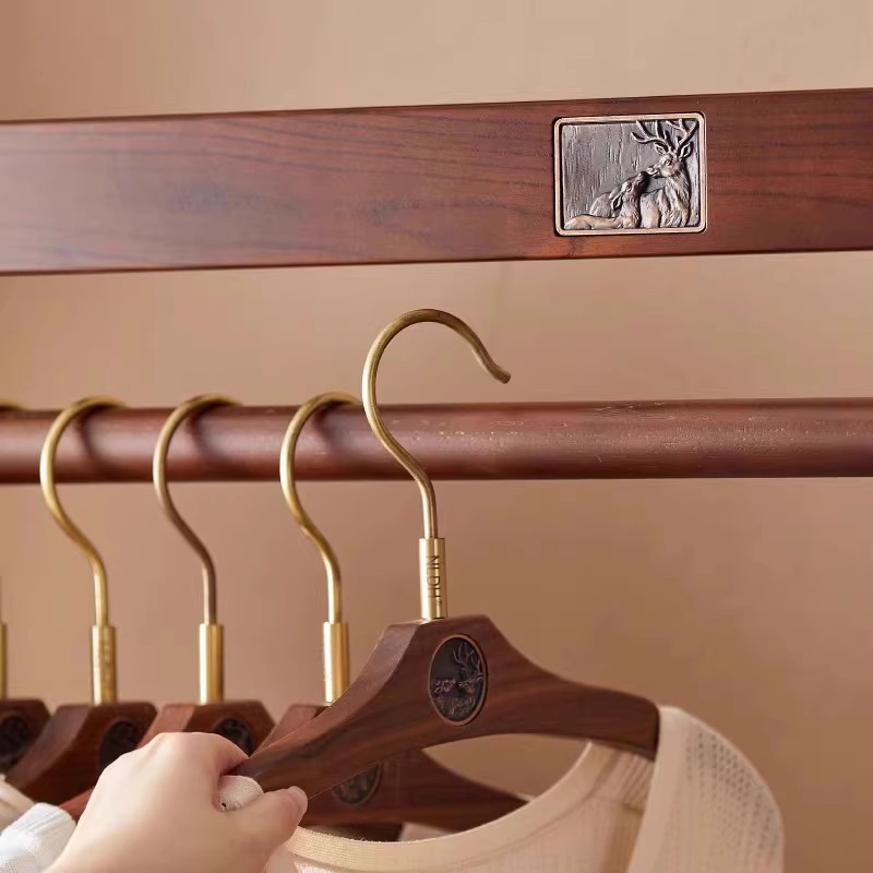 Solid Wood Coat Rack Floor-Standing Home Bedroom Clothes Drying Rack Simple Modern Clothes Storage Rack Floor-Standing Clothes Rack