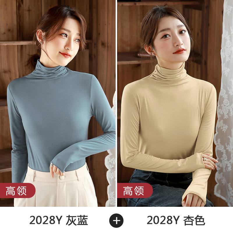 하이 칼라 그레이 블루 + 하이 칼라 살구