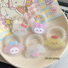 半透明雙層三麗鷗電話圈 可愛凱蒂貓甜美少女心卡通皮筋頭套髮飾