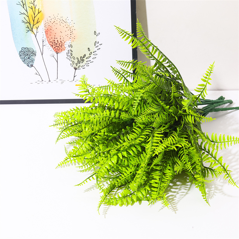 7 forks artificial Persian grass artificial flower fern leaf bundle artificial collocation flower arrangement decorative plastic fern Persian leaf_voghion.com