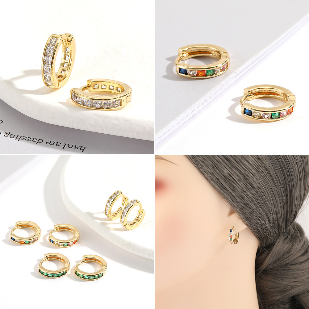 Estaciones independientes venta caliente de la nueva moda de las mujeres pendientes de cobre chapado en oro 18K ins geometría fría viento pendientes marea