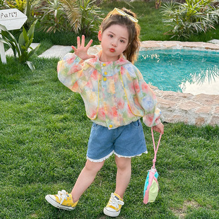 Girls' Sun Protection Clothing Summer 2025 New Style Kidsren's Summer Thin Hooded Jacket Baby Girl's Sun Protection Clothing