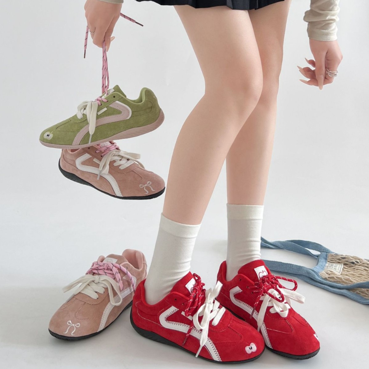 Tendencia americana rojo suave no se cansa pies zapatos de entrenamiento de mujer nuevos zapatos deportivos casuales de otoño