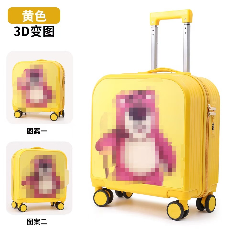 20 pulgadas Nuevo gradiente de color maleta de dibujos animados trolley caja de gran capacidad universal rueda de viaje fabricantes al por mayor