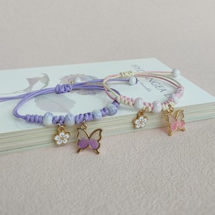 New Cartoon Butterfly Flower Bracelet Female Student Children Girlfriend Gift Cross-border Small Jewelry Wholesale