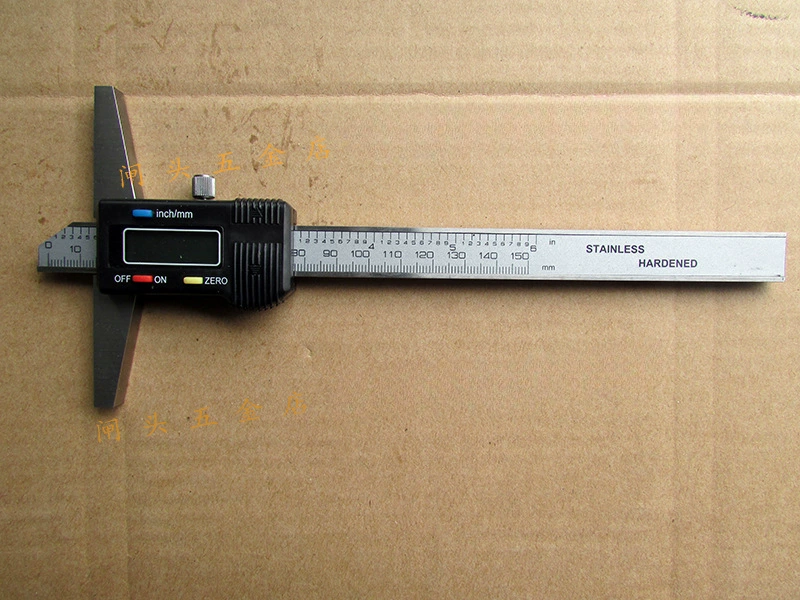 Шанхай Цифровой измеритель глубины 150/200/300 электронный одинарный крючок игла с двойной канавкой тонкий стержень штангенциркуль глубины постоянный