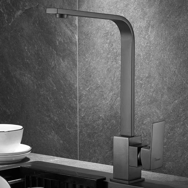 Grifos de cocina de acero inoxidable cuadrangular siete tubos planos grifos de agua caliente y fría a prueba de salpicaduras grifos de fregadero mayoristas