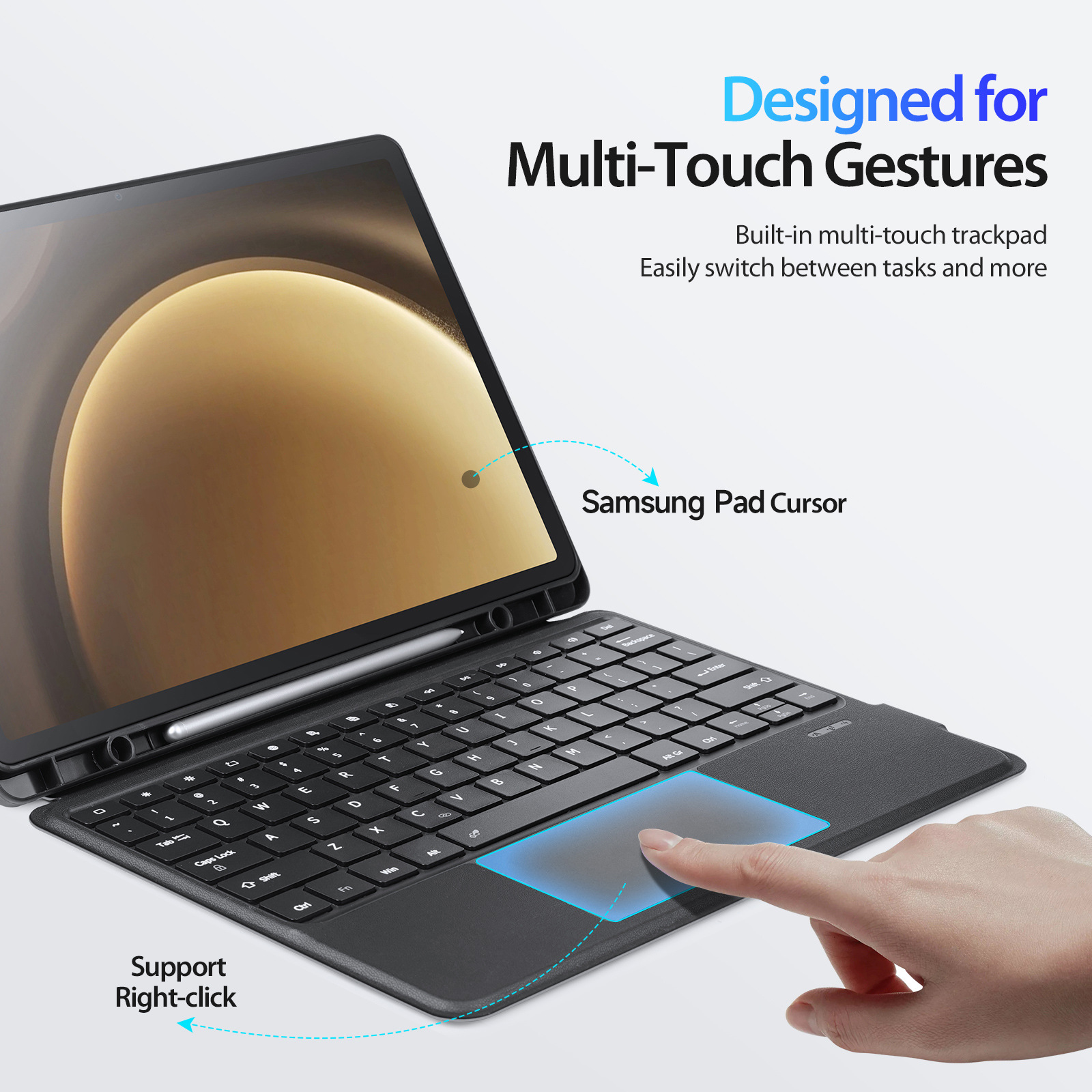 Aplicable a Samsung TabS10fe cubierta de teclado plano bluetooth A9Plus separación magnética retroiluminación teclado externo