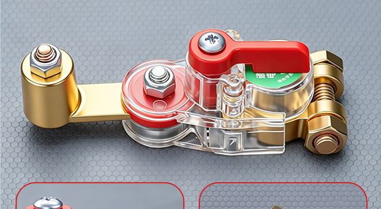 Cross-border, universal positive and negative terminal, high-quality, new model, manual brass thickened battery disconnect switch for cars, designed to prevent battery drain