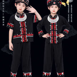 云南少数民族衣服蒙古儿童元旦壮族苗族创意服幼儿园演戏男生