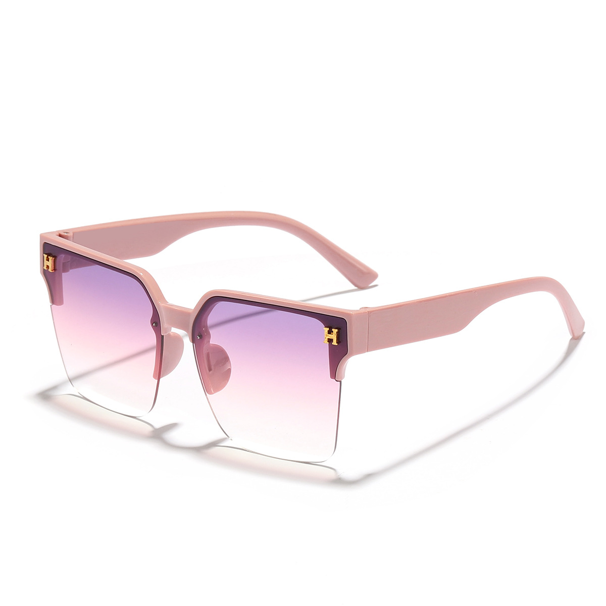 Nuevo estilo coreano H-carta elegante medio marco cara-mirando pequeña moda todo partido al aire libre UV a prueba de gafas de sol