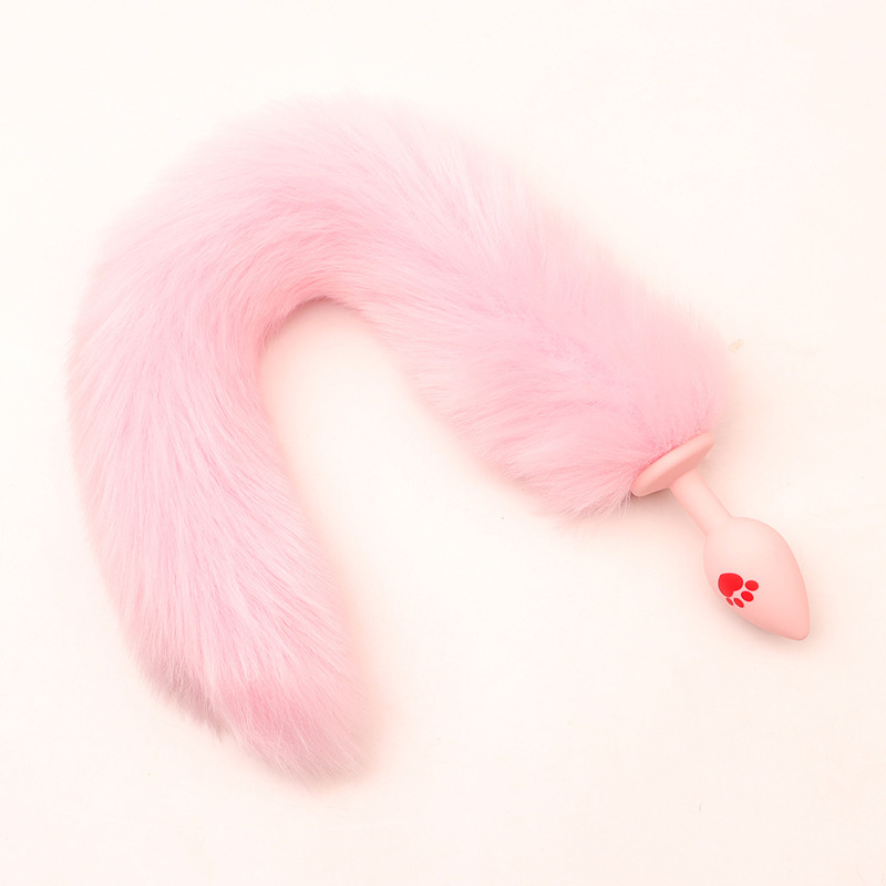 Cat Claw Anal Plug with 40 cm Fox Tail and Pink Bow — detail image 15