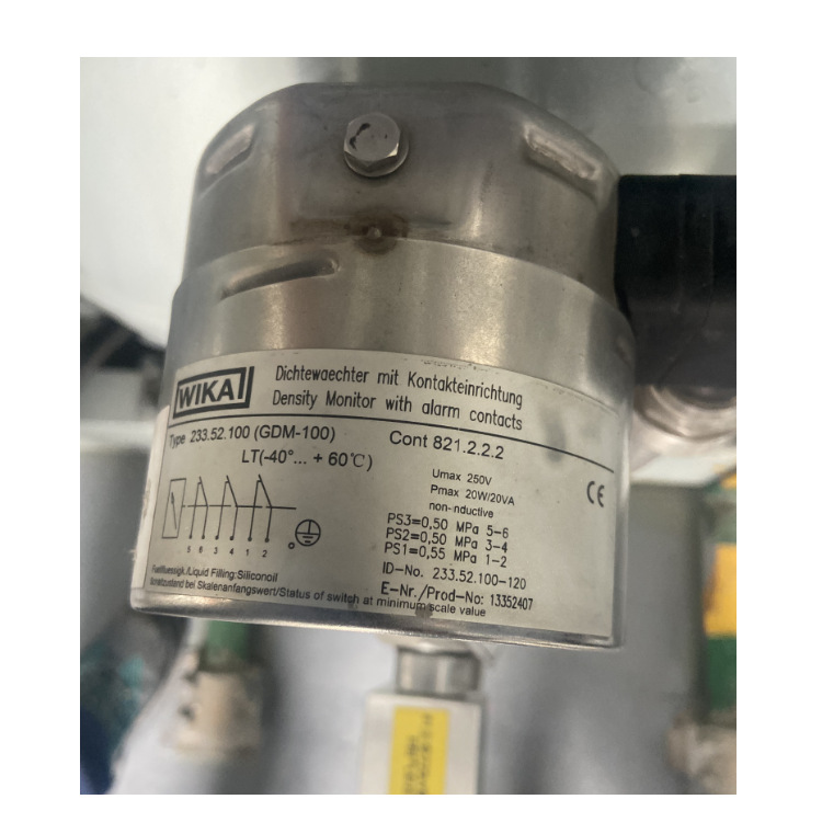 莆田平海湾海上风电场SF6压力表 德国威卡233.52.100（GDM-100）