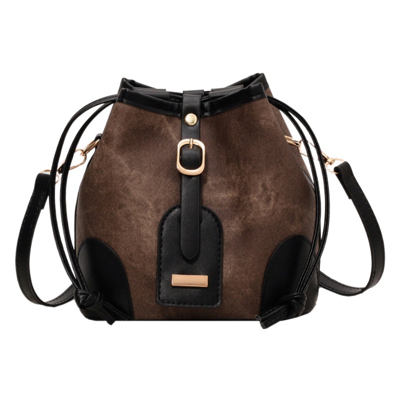 Otoño e Invierno simple bolsa de todo fósforo para las mujeres 2023 nueva moda contraste color cubo bolsa nicho de alto grado sentimiento Tong Qin hombro bolsa