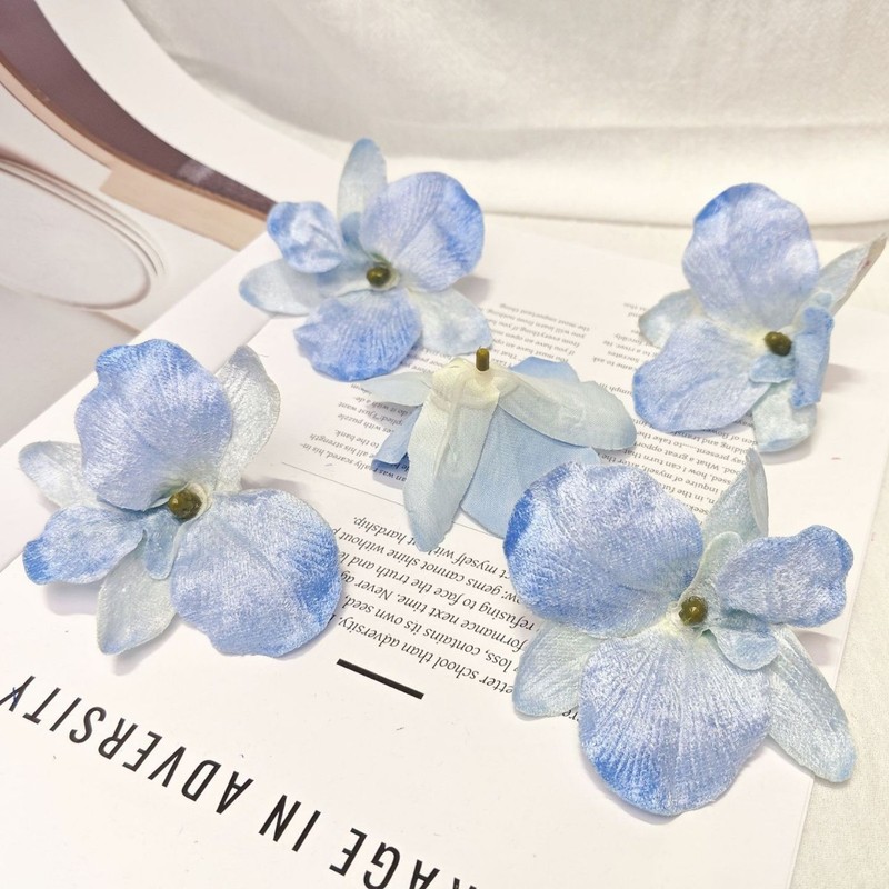 ベルベットの蘭の花 DIY ブライダルヘアアクセサリー 花飾り ヘアピン アクセサリー 花飾り 結婚式 ホームギフトボックス フェイクフラワー 胡蝶蘭|undefined