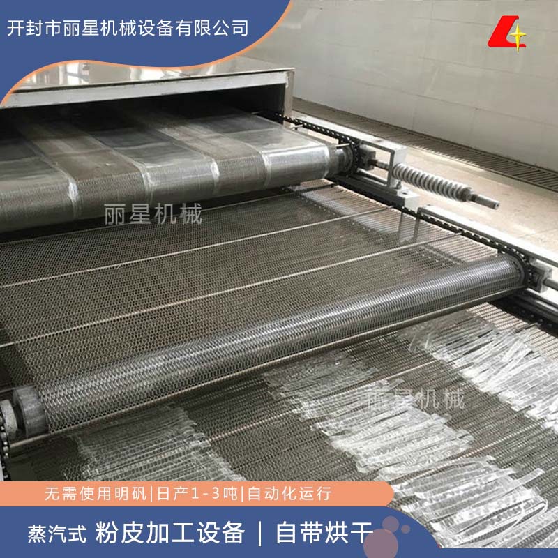 带烘干粉皮机，自动化粉皮生产线，丽星日产1-3吨粉皮设备价格