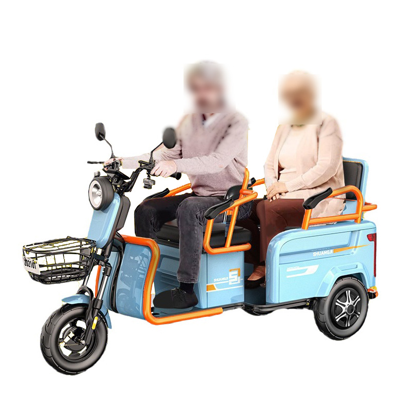Triciclo eléctrico tripulado ocio remolcable de carga y pasajeros tranvía de doble propósito para paseos caseros viajar tranvía de transporte turístico