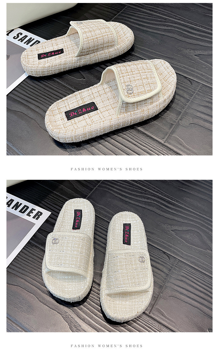 Women's Thick-soled Casual Velcro Slippers For Summer Wear_voghion.com
