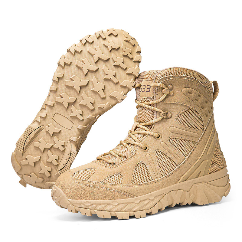 Botas tácticas de gran tamaño transfronterizas de Amazon para hombres, resistentes al desgaste, antideslizantes, fuerzas especiales de campo, botas de montaña de gran tamaño 39-47 para hombres