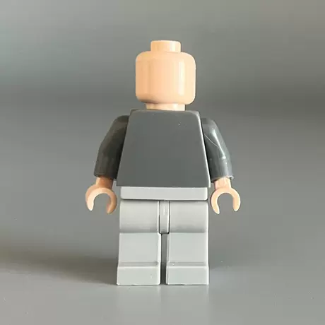 Body minifigure-dark gray upper and lower light gray