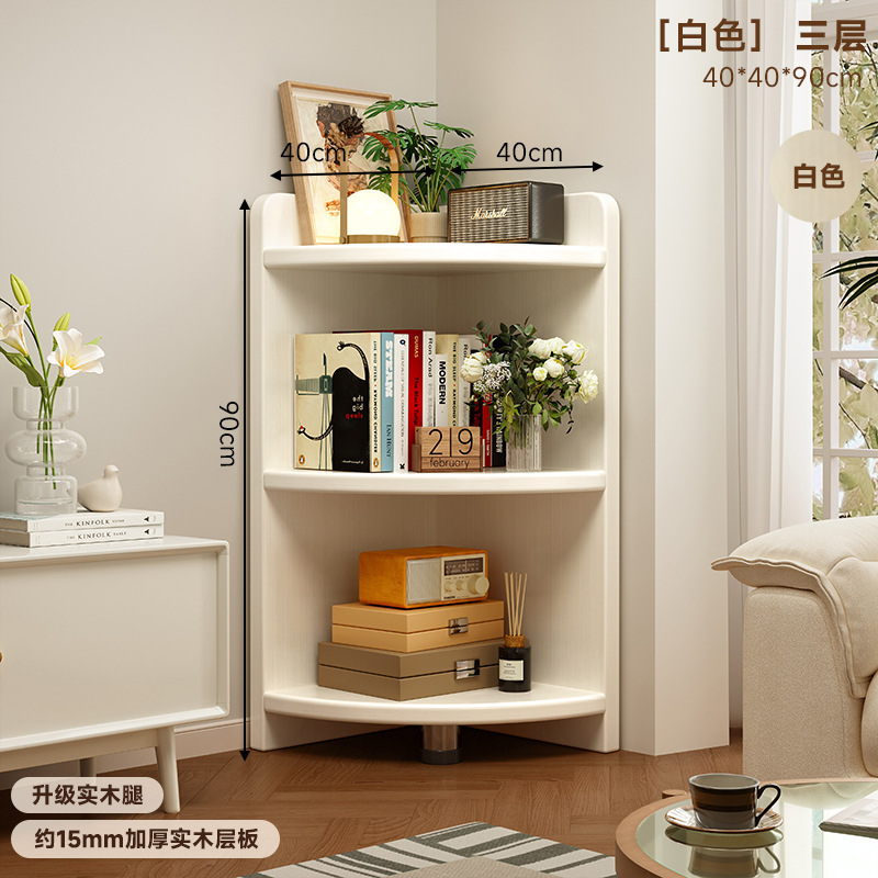Estante de escritorio de madera sólida Estante de esquina Estante de almacenamiento de almacenamiento simple multicapa Estante de almacenamiento de escritorio de estudiantes