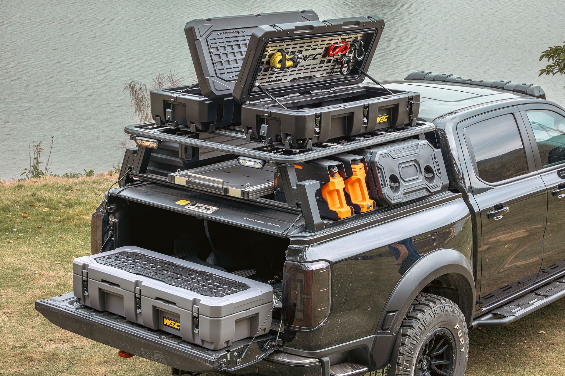 WEC equipment box, roof luggage box, outdoor tactical box, off-road modification, camping universal storage box, organizer box