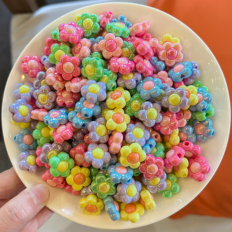 Accesorios para el cabello DIY, material semiacabado de flor recta de color sólido, anillos y cuerdas para el cabello hechos a mano, productos de fábrica.