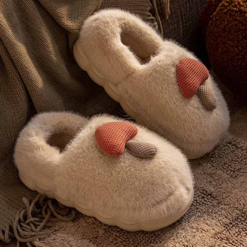 2024 новые хлопчатобумажные тапочки дамы осенние и зимние дома в помещении нескользящие толстые подошвы плюшевые теплые сумки и туфли