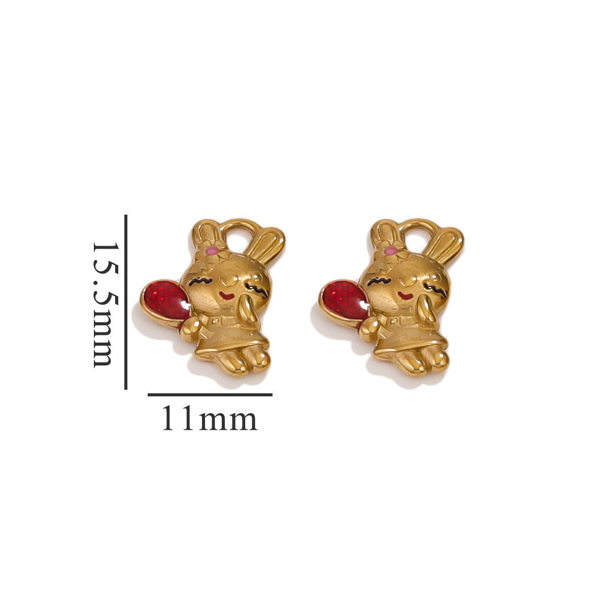 Acero inoxidable 3D retro esmalte colgante de goteo de aceite collar caricatura oso DIY accesorios joyería colgante mayorista